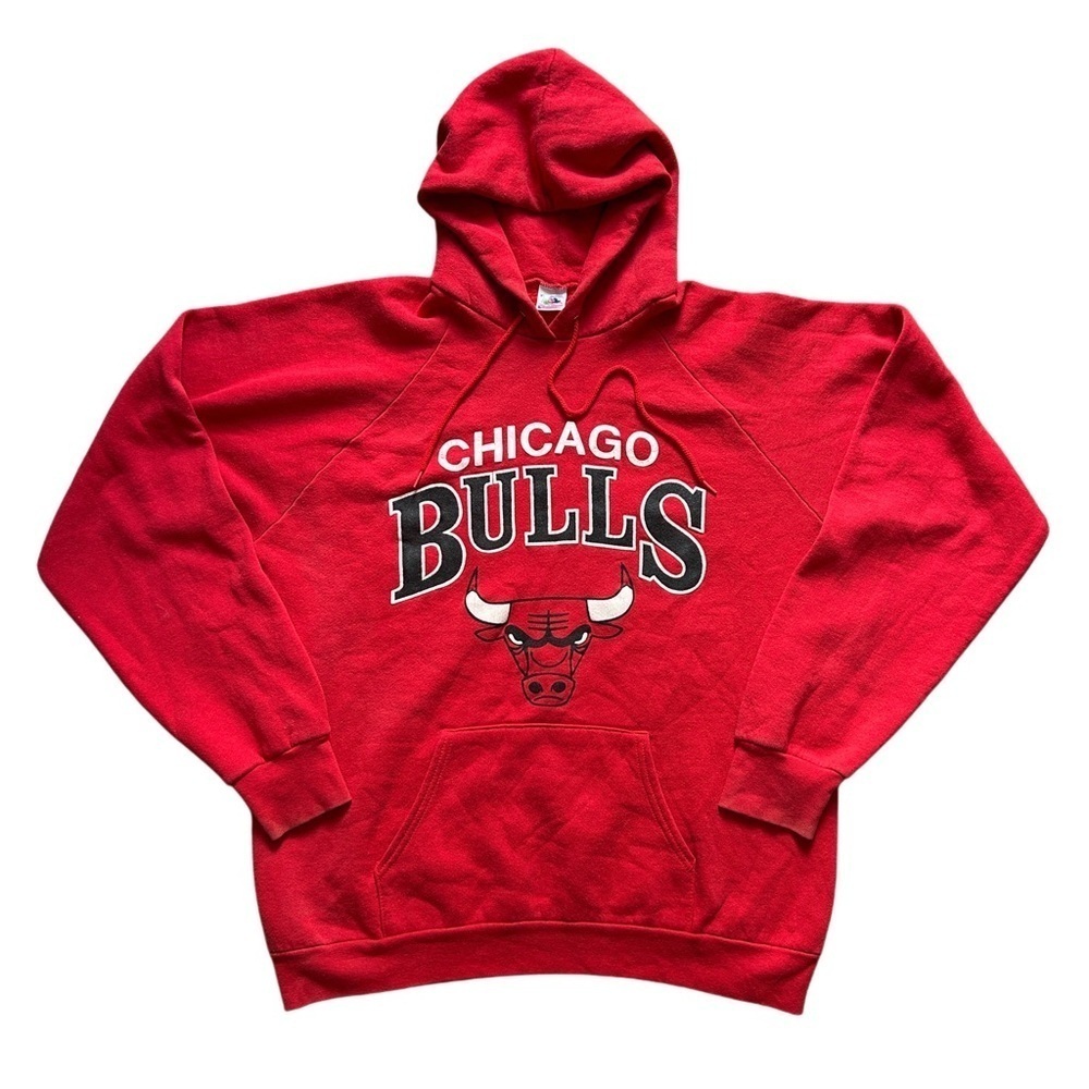 Chicago Bulls Vintage 90s NBA Fruit Of The Loom Red Basketball Hoodie Size XL